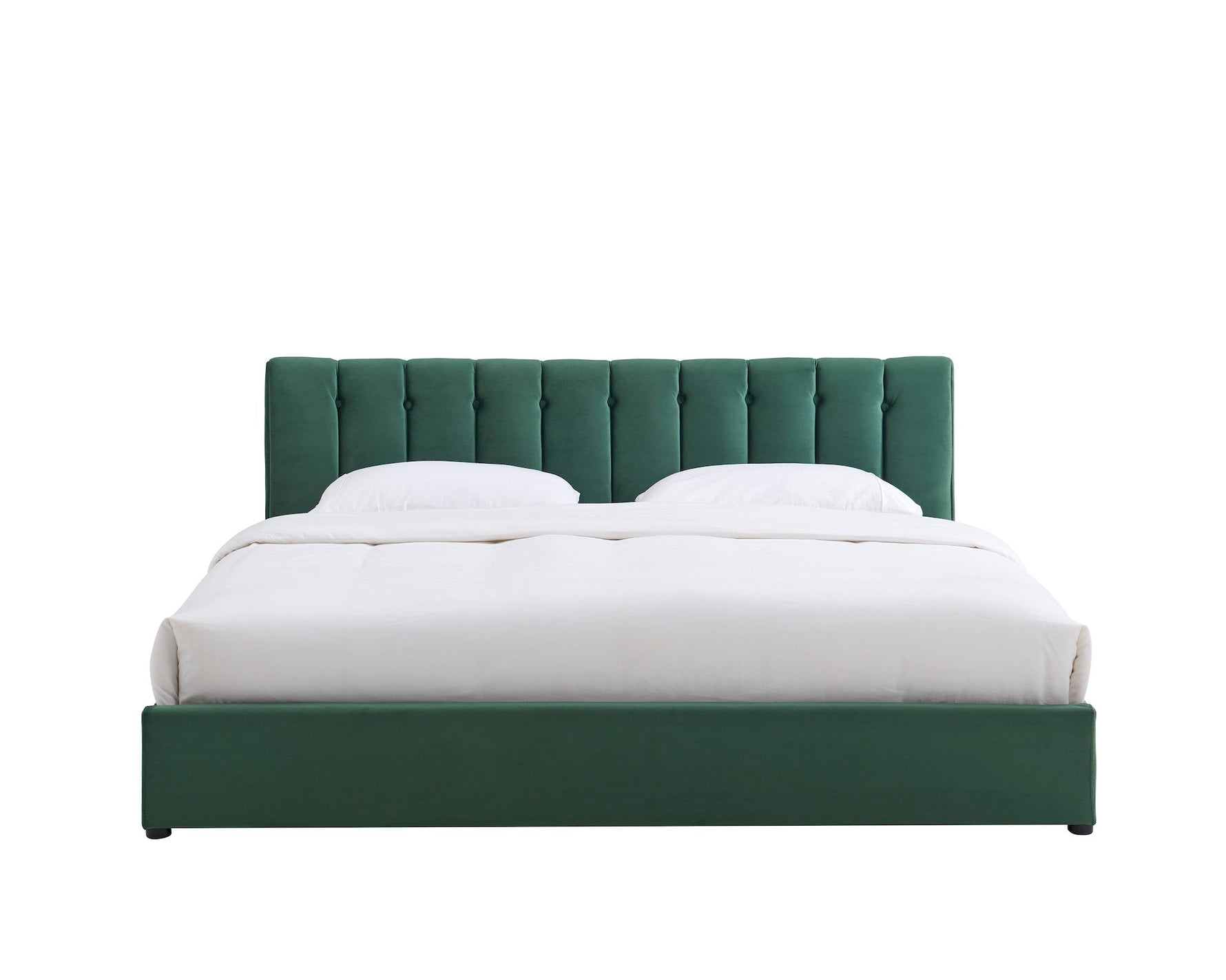 Jade Green Velvet Plush Ottoman Storage Bed Frame - Double, King or Super King - Bargainia.com - 