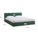 Jade Green Velvet Plush Ottoman Storage Bed Frame - Super King - Bargainia.com - 
