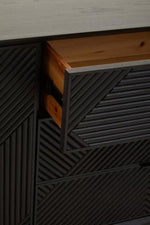 Jakara Black Finish Sideboard with 4 Doors and 3 Drawers - Bargainia.com - 5018705496450