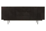 Jakara Black Finish Sideboard with 4 Doors and 3 Drawers - Bargainia.com - 5018705496450