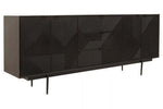 Jakara Black Finish Sideboard with 4 Doors and 3 Drawers - Bargainia.com - 5018705496450