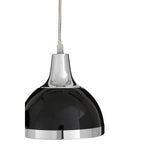 Jasper Black Shade And Chrome Pendant Light - Bargainia.com - 5018705754307
