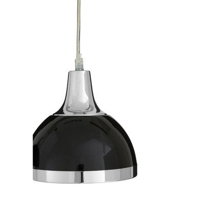 Jasper Black Shade And Chrome Pendant Light - Bargainia.com - 5018705754307