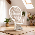 Java Grey And White Natural Rattan Curved Chair - Bargainia.com - 5018705957388