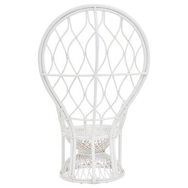 Java Grey And White Natural Rattan Curved Chair - Bargainia.com - 5018705957388