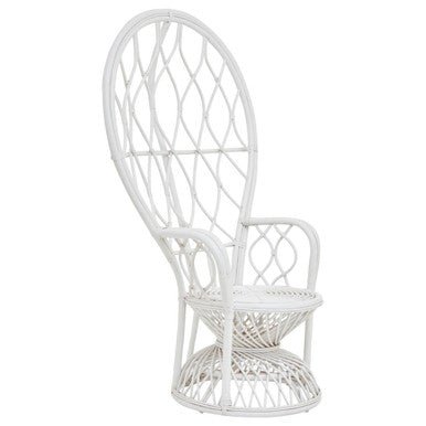 Java Grey And White Natural Rattan Curved Chair - Bargainia.com - 5018705957388