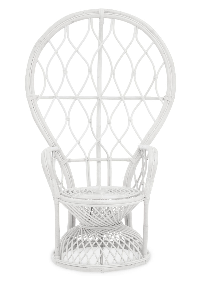 Java Grey And White Natural Rattan Curved Chair - Bargainia.com - 5018705957388
