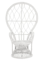 Java Grey And White Natural Rattan Curved Chair - Bargainia.com - 5018705957388