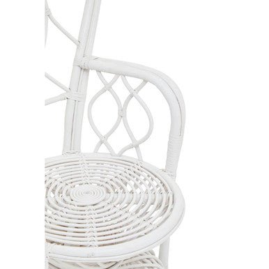 Java Grey And White Natural Rattan Curved Chair - Bargainia.com - 5018705957388