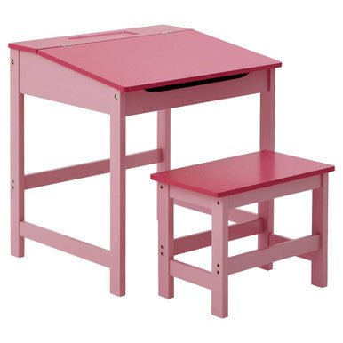 Jordan Childrens Pink Desk And Stool - Bargainia.com - 5018705693866