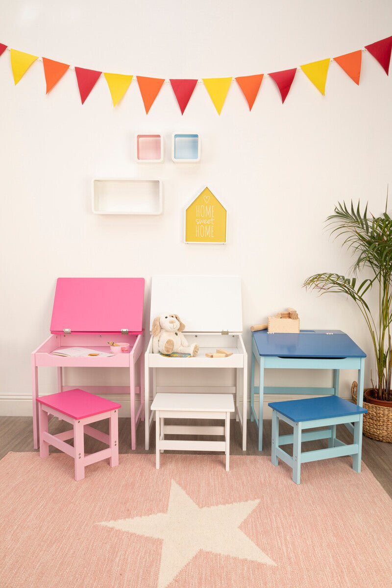 Jordan Childrens White Desk And Stool - Bargainia.com - 5018705336534