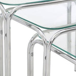 Jordan Nest Of 3 Clear Glass Tables - Bargainia.com - 5018705621692