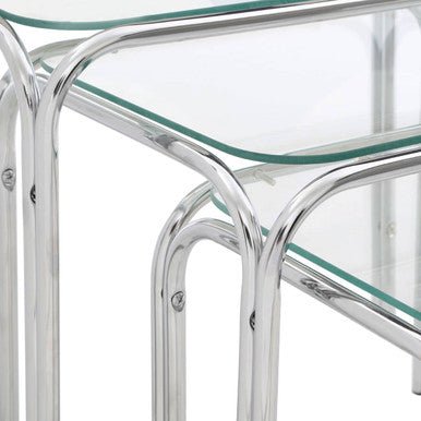 Jordan Nest Of 3 Clear Glass Tables - Bargainia.com - 5018705621692