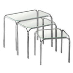 Jordan Nest Of 3 Clear Glass Tables - Bargainia.com - 5018705621692