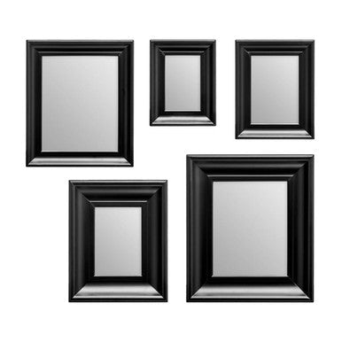 Judkins Black Frame 5Pc Mirror Set - Bargainia.com - 5018705783246