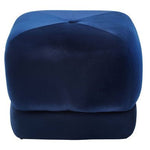 Kaia Midnight Blue Velvet Square Stool - Bargainia.com - 5018705963105