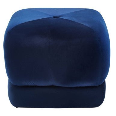 Kaia Midnight Blue Velvet Square Stool - Bargainia.com - 5018705963105