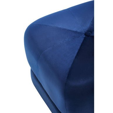 Kaia Midnight Blue Velvet Square Stool - Bargainia.com - 5018705963105