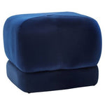 Kaia Midnight Blue Velvet Square Stool - Bargainia.com - 5018705963105