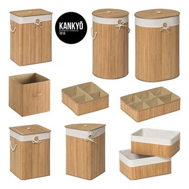 Kankyo Natural Bamboo Storage Box with Handles - Bargainia.com - 5018705336725