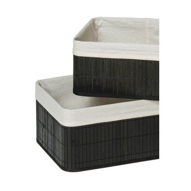 Kankyo Set Of Two Black Bamboo Storage Boxes - Bargainia.com - 5018705336770