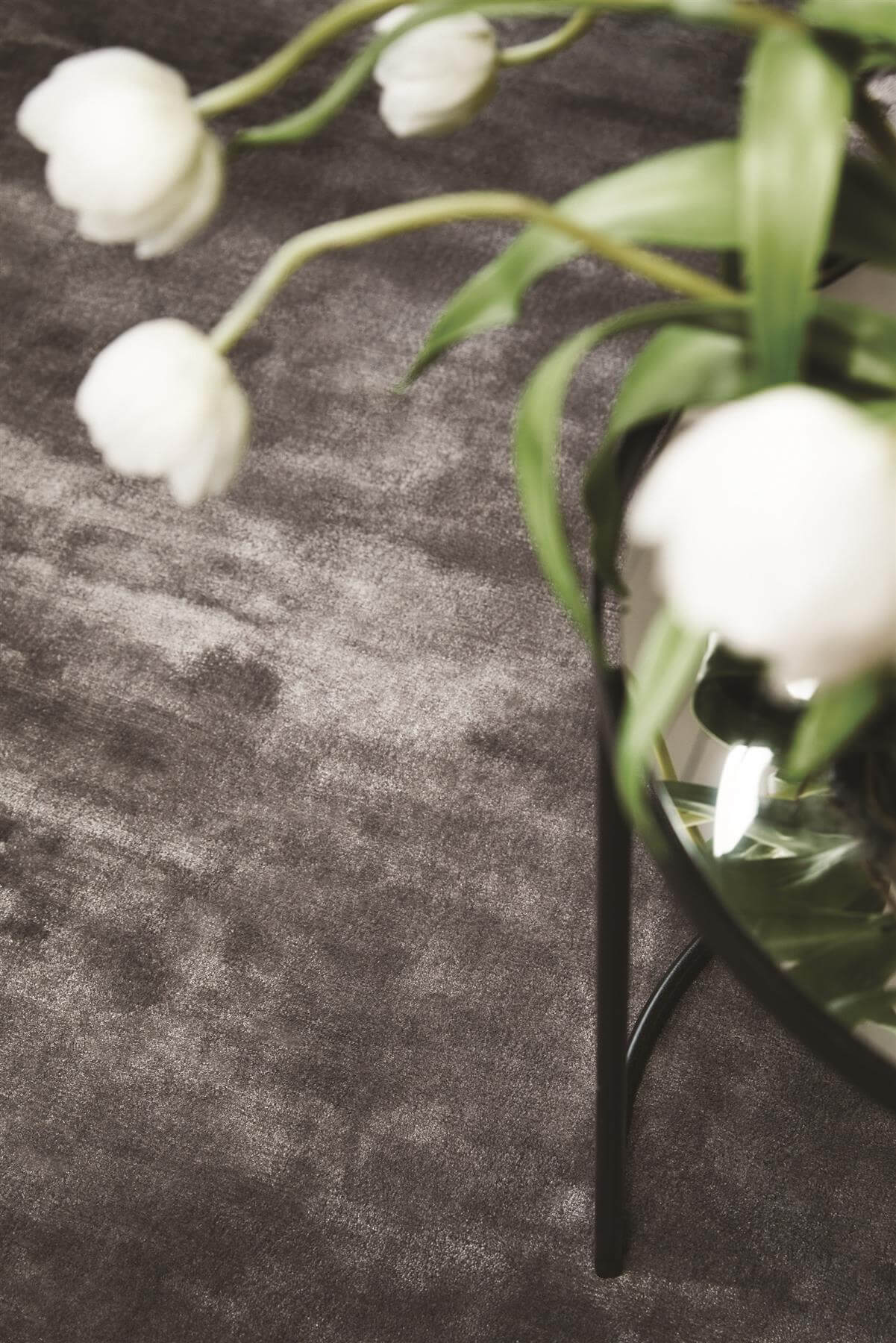 Karma Brown Solid Luxury Viscose Rug - Bargainia.com - 