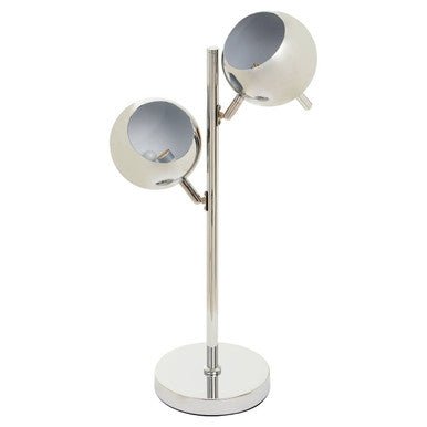 Karter Chrome Finish Table Lamp With Two Lights - Bargainia.com - 5018705956183