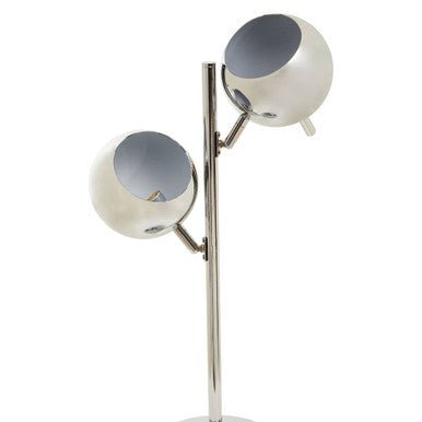 Karter Chrome Finish Table Lamp With Two Lights - Bargainia.com - 5018705956183