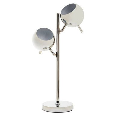Karter Chrome Finish Table Lamp With Two Lights - Bargainia.com - 5018705956183