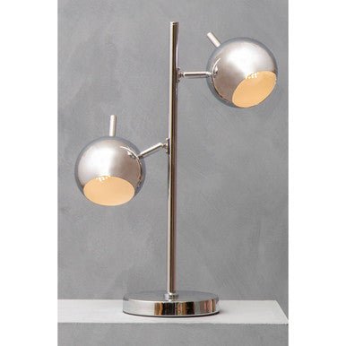 Karter Chrome Finish Table Lamp With Two Lights - Bargainia.com - 5018705956183