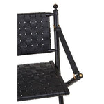 Kendari Black Strapped Leather And Black Teak Wood Chair - Bargainia.com - 5018705457000