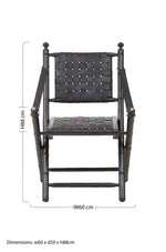 Kendari Black Strapped Leather And Black Teak Wood Chair - Bargainia.com - 5018705457000