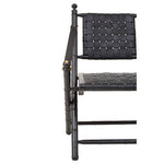 Kendari Black Strapped Leather And Black Teak Wood Chair - Bargainia.com - 5018705457000