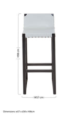 Kendari Grey Leather Bar Stool - Bargainia.com - 5018705456232