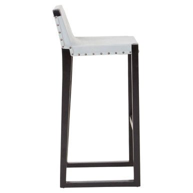 Kendari Grey Leather Bar Stool - Bargainia.com - 5018705456232