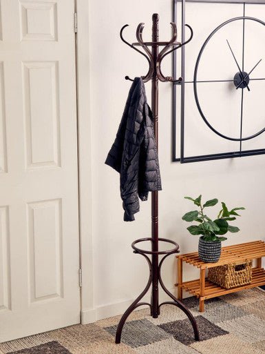 Kennedy Mahogany Finish Coat Stand - Bargainia.com - 5018705538198