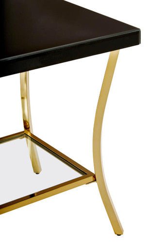 Kensington Townhouse Black Mirror Side Table With Gold Legs - Bargainia.com - 5018705424996