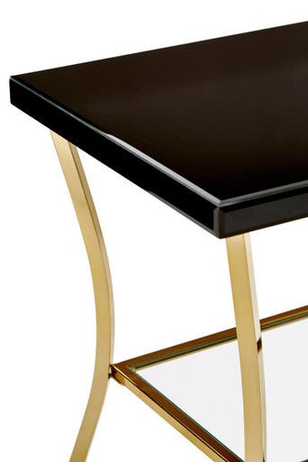Kensington Townhouse Black Mirror Side Table With Gold Legs - Bargainia.com - 5018705424996