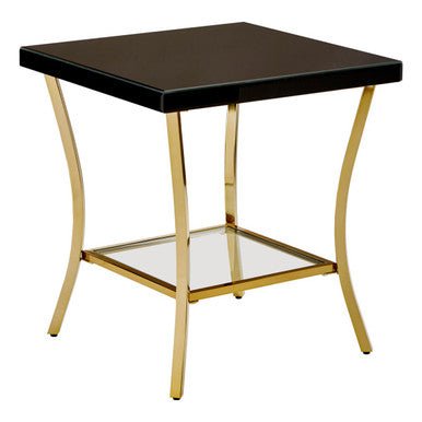 Kensington Townhouse Black Mirror Side Table With Gold Legs - Bargainia.com - 5018705424996