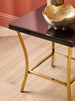 Kensington Townhouse Black Mirror Side Table With Gold Legs - Bargainia.com - 5018705424996