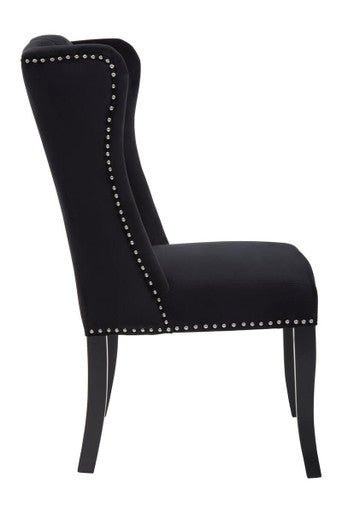 Kensington Townhouse Black Velvet Dining Chair with Dark Legs - Bargainia.com - 5018705453903
