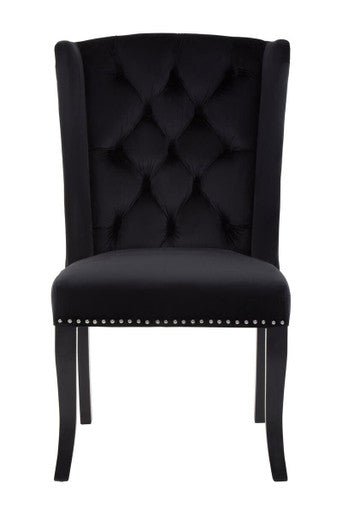 Kensington Townhouse Black Velvet Dining Chair with Dark Legs - Bargainia.com - 5018705453903