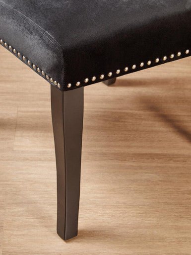 Kensington Townhouse Black Velvet Dining Chair with Dark Legs - Bargainia.com - 5018705453903