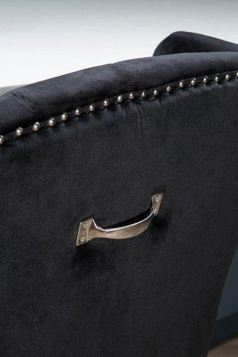 Kensington Townhouse Black Velvet Dining Chair with Dark Legs - Bargainia.com - 5018705453903