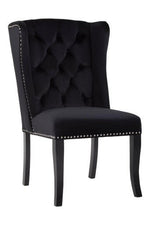 Kensington Townhouse Black Velvet Dining Chair with Dark Legs - Bargainia.com - 5018705453903