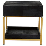 Kensington Townhouse Hair On Leather Bedside Table - Bargainia.com - 5018705973869
