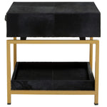 Kensington Townhouse Hair On Leather Bedside Table - Bargainia.com - 5018705973869