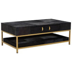 Kensington Townhouse Hair On Leather Black And Gold Coffee Table - Bargainia.com - 5018705973883