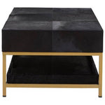 Kensington Townhouse Hair On Leather Black And Gold Coffee Table - Bargainia.com - 5018705973883