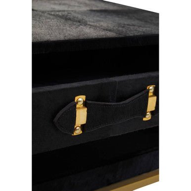 Kensington Townhouse Hair On Leather Black And Gold Coffee Table - Bargainia.com - 5018705973883